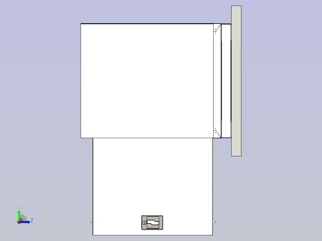 车间工作桌设计3D模型左视图