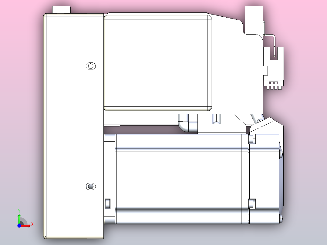 皮带直线轴半封闭可选导轨TPA-HNB-140D-120-L2600-LP-C-P40-N3前视图