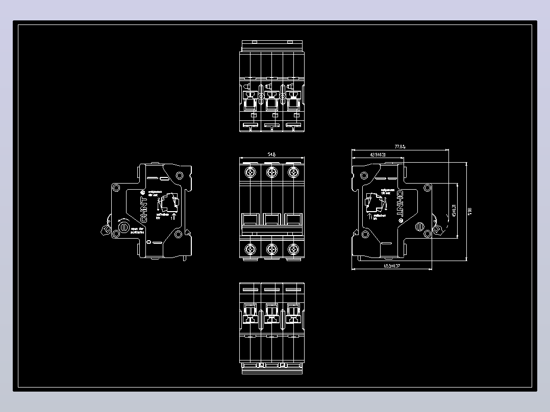 dz47-60_3p小型断路器外形安装尺寸图202408