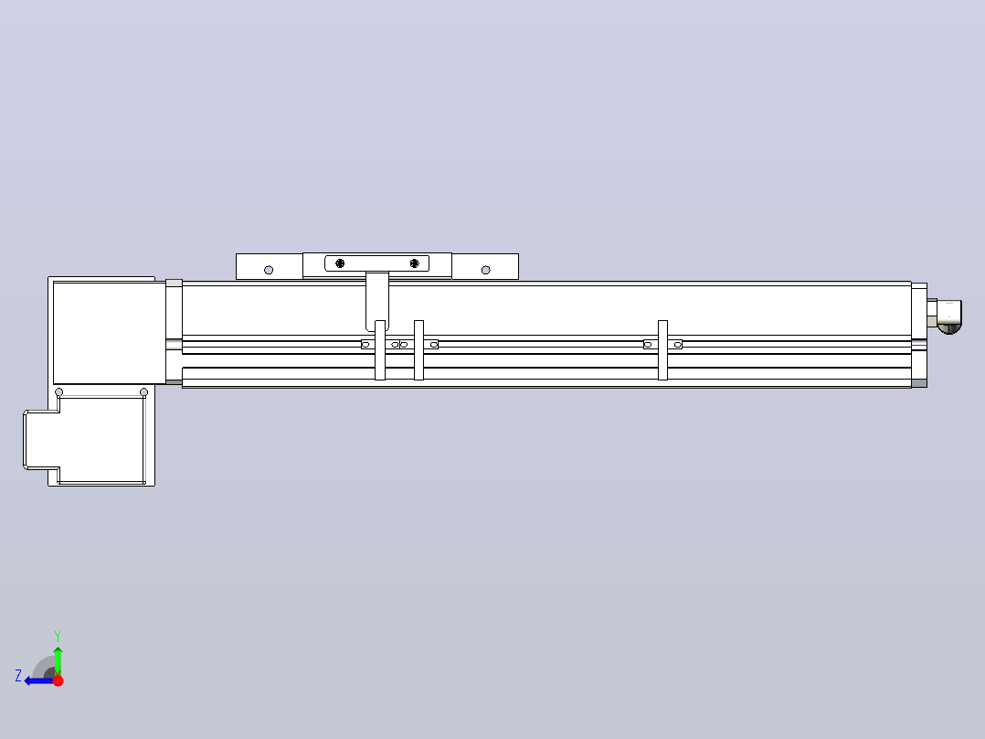 MCB14无尘皮带滑台[MCB14-L40-200-LD-P20-C3]右视图