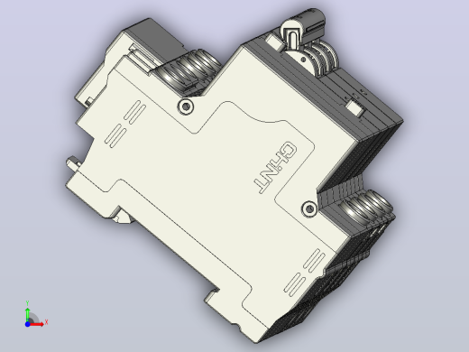 NXBLE-63E 3P剩余电流动作断路器三维模型202404前视缩略图