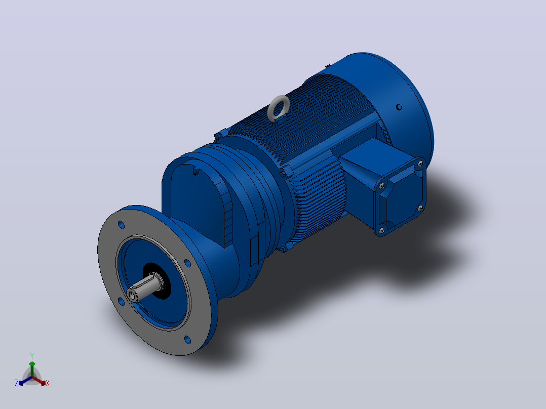 RXF57法兰轴伸式安装斜齿轮减速机RX57-Y0.55-4P-80-M1-0°-Φ200主视图