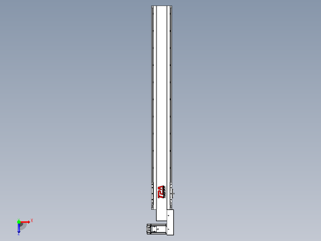 皮带直线轴半封闭可选导轨TPA-HNB-120D-110-L950-MR-C-P40-N3俯视图