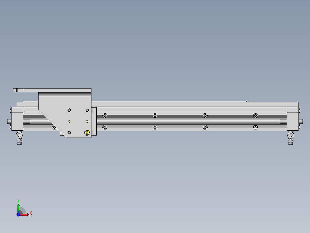 托盘抽拉机构前视图
