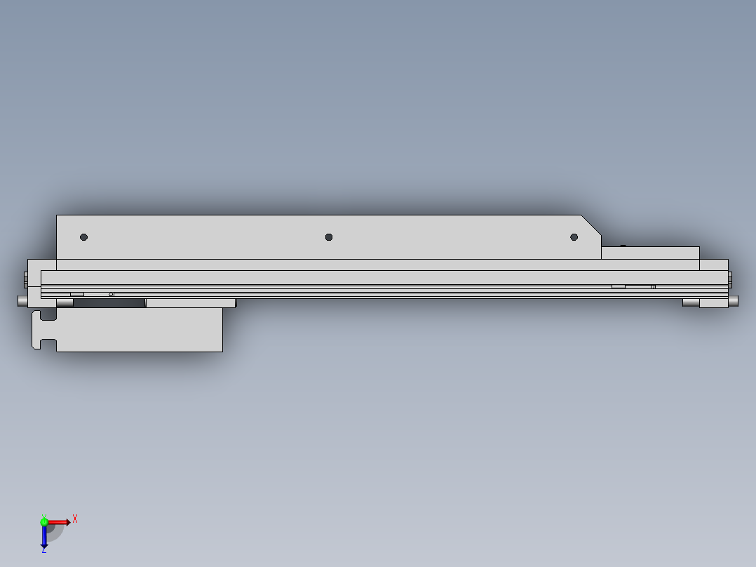 托盘抽拉机构俯视图