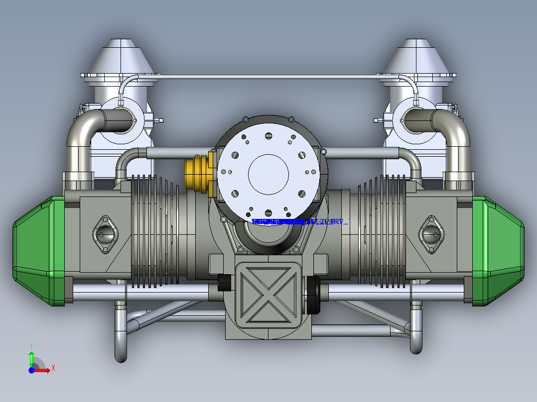 TF-X飞行概念车造型3D模型图纸 ProE设计前视图