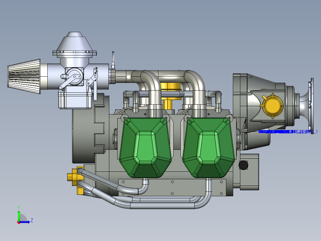 TF-X飞行概念车造型3D模型图纸 ProE设计左视图