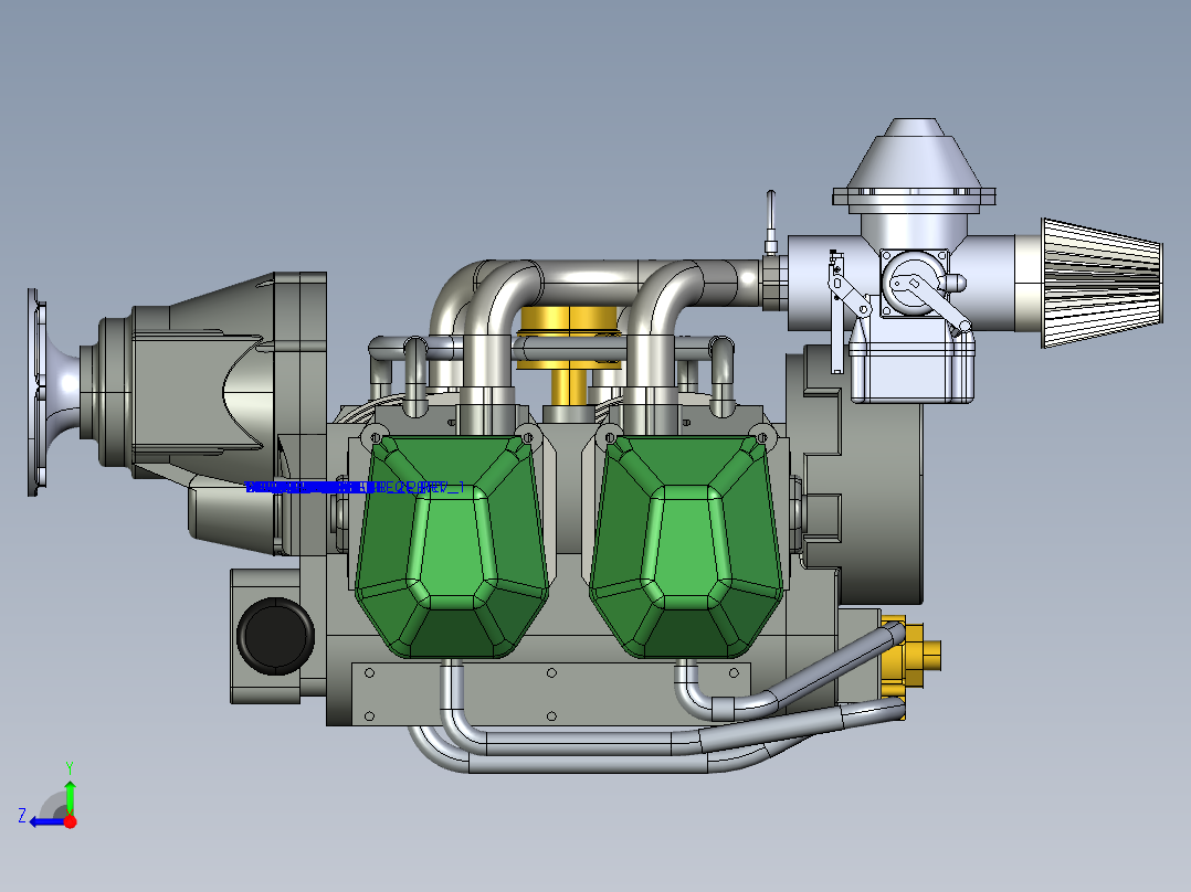 TF-X飞行概念车造型3D模型图纸 ProE设计右视图