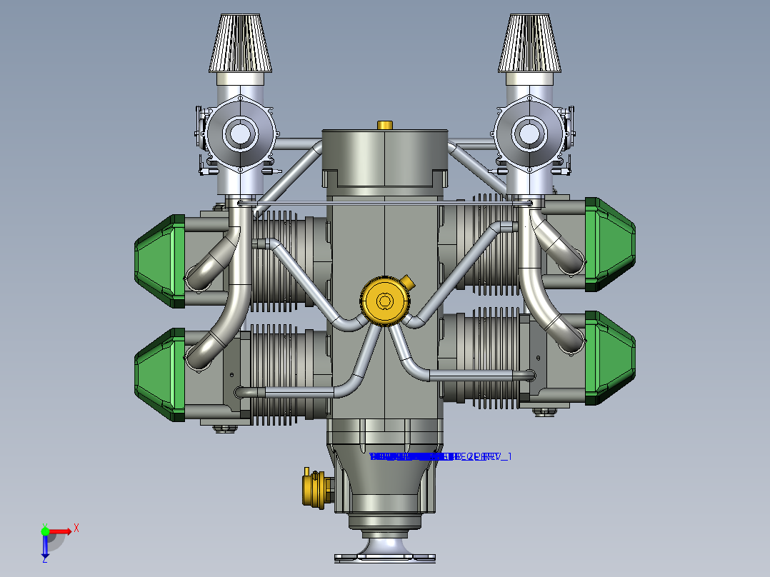 TF-X飞行概念车造型3D模型图纸 ProE设计俯视图