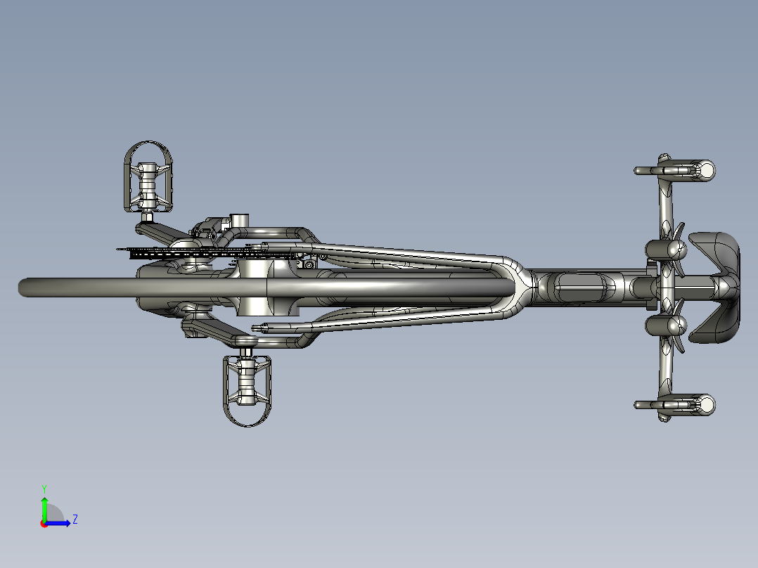 创新结构自行车设备左视图