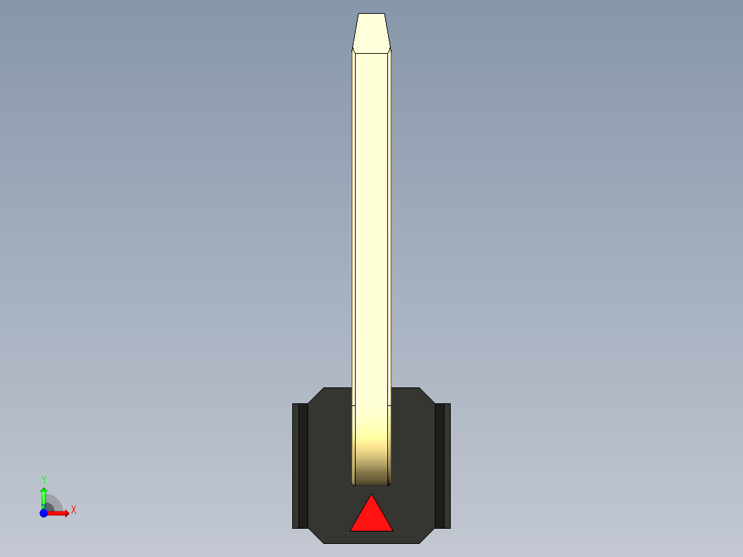 彩色公排针 100mil 2.54mm 系列-DS1022_black_01p_100mil_TypeU_rev1.0前视图