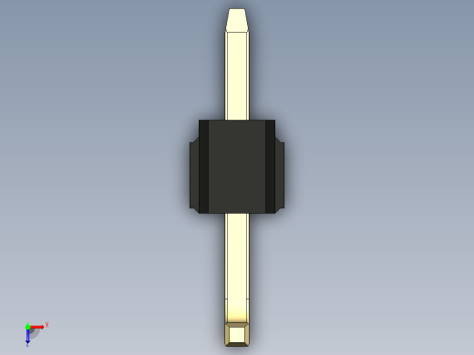 彩色公排针 100mil 2.54mm 系列-DS1022_black_01p_100mil_TypeU_rev1.0俯视缩略图