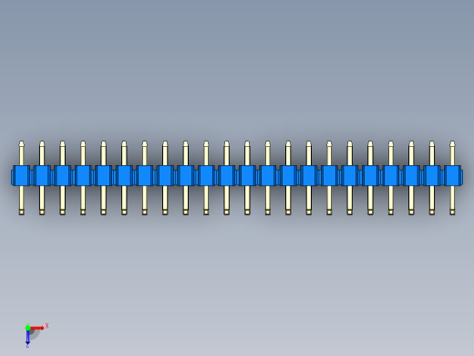 彩色公排针 100mil 2.54mm 系列-DS1022_blue_22p_100mil_TypeU_rev1.0俯视缩略图