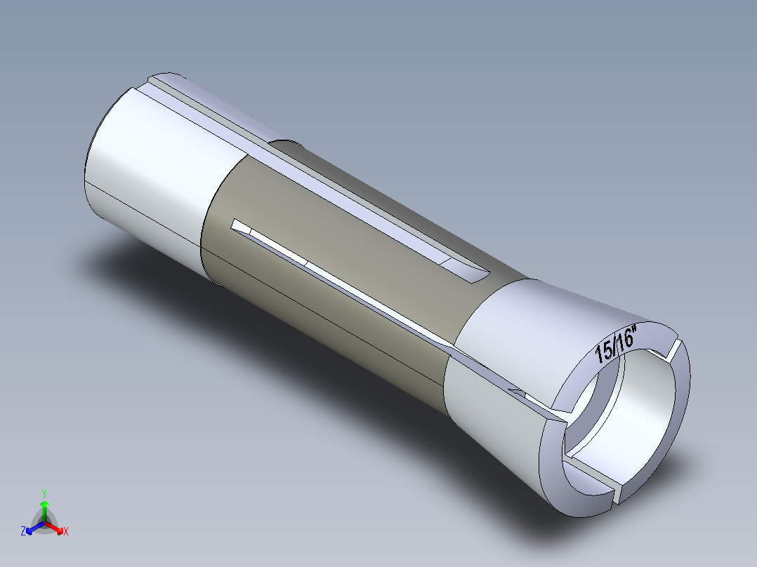 R8-夹头组-R8 COLLET 0.9375.STEP正等轴测图
