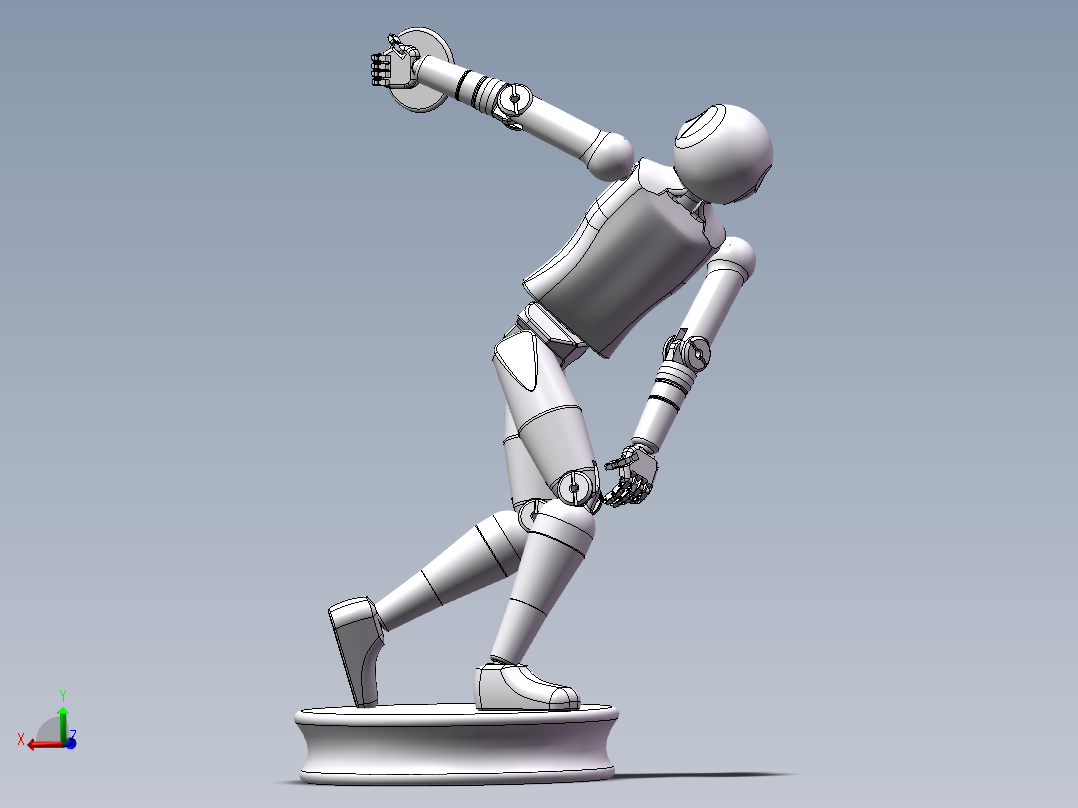 活动关节假人-扔铁饼