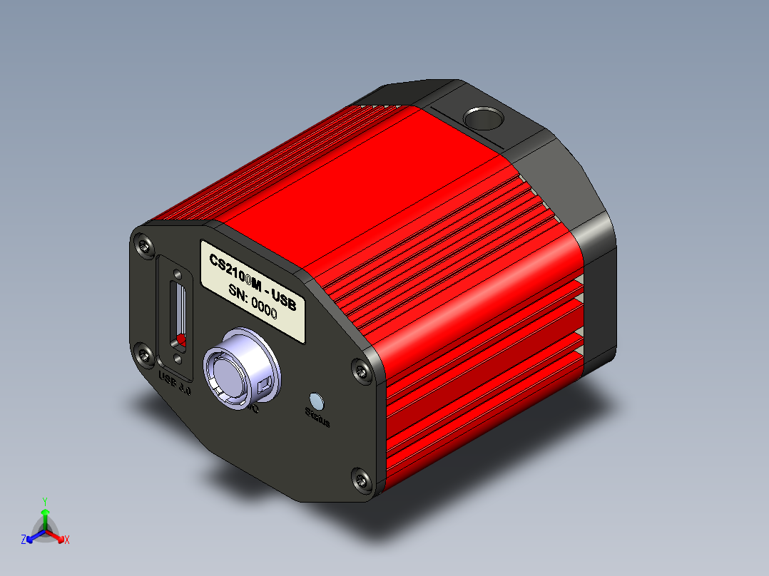 sCMOS相机（科研相机）正等轴测图