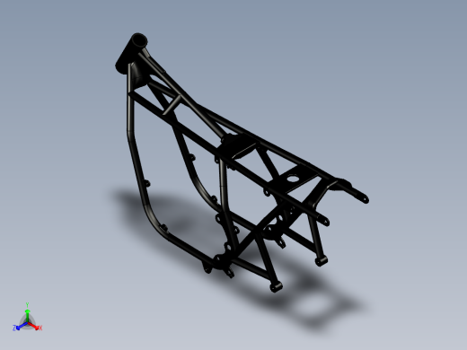 Honda CB75本田车架正等轴测缩略图