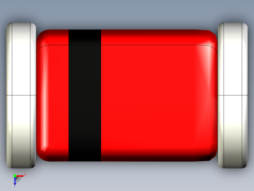 用于二极管或齐纳二极管的MiroMELF SMD外壳，2-1.2-1.2毫米俯视缩略图