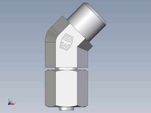 卡套式工业通用硬管接头EO_Swivel_nut_45_deg_elbow_EV06LOMDCF前视缩略图