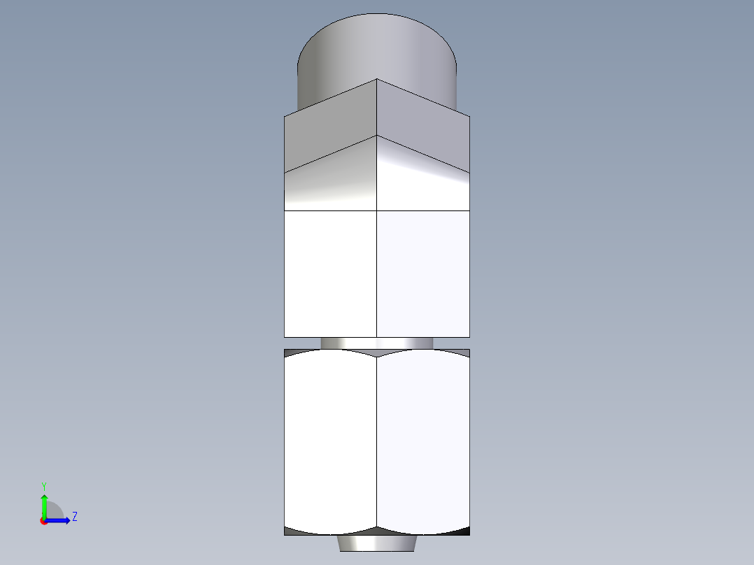 卡套式工业通用硬管接头EO_Swivel_nut_45_deg_elbow_EV06LOMDCF左视图