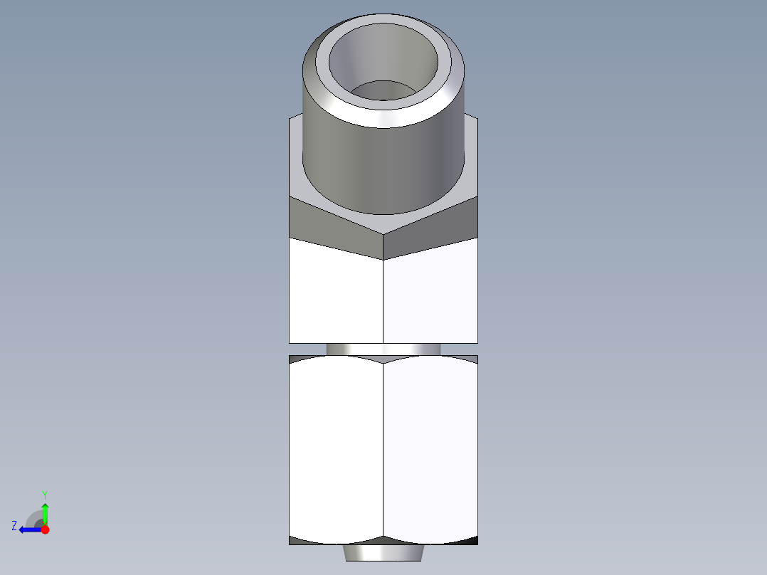 卡套式工业通用硬管接头EO_Swivel_nut_45_deg_elbow_EV06LOMDCF右视图