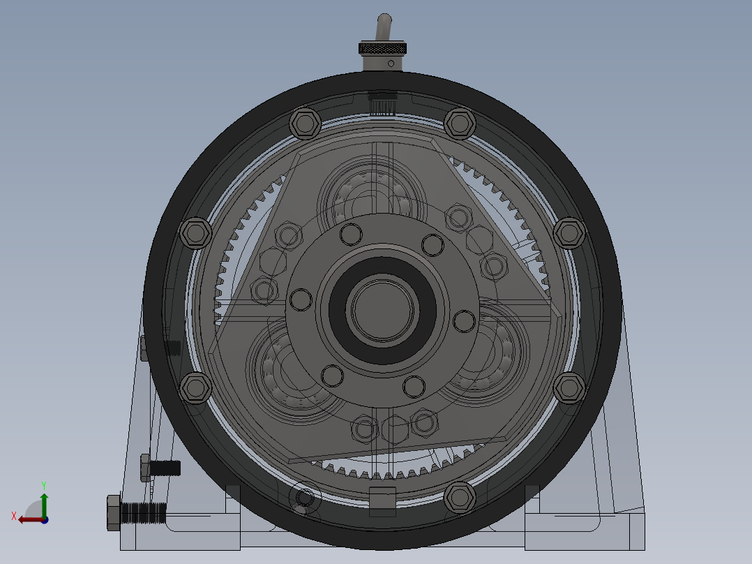 NGW型行星齿轮减速器设计（含三维SW建模及运动仿真）后视图