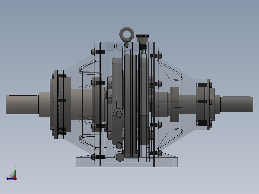 NGW型行星齿轮减速器设计（含三维SW建模及运动仿真）右视图