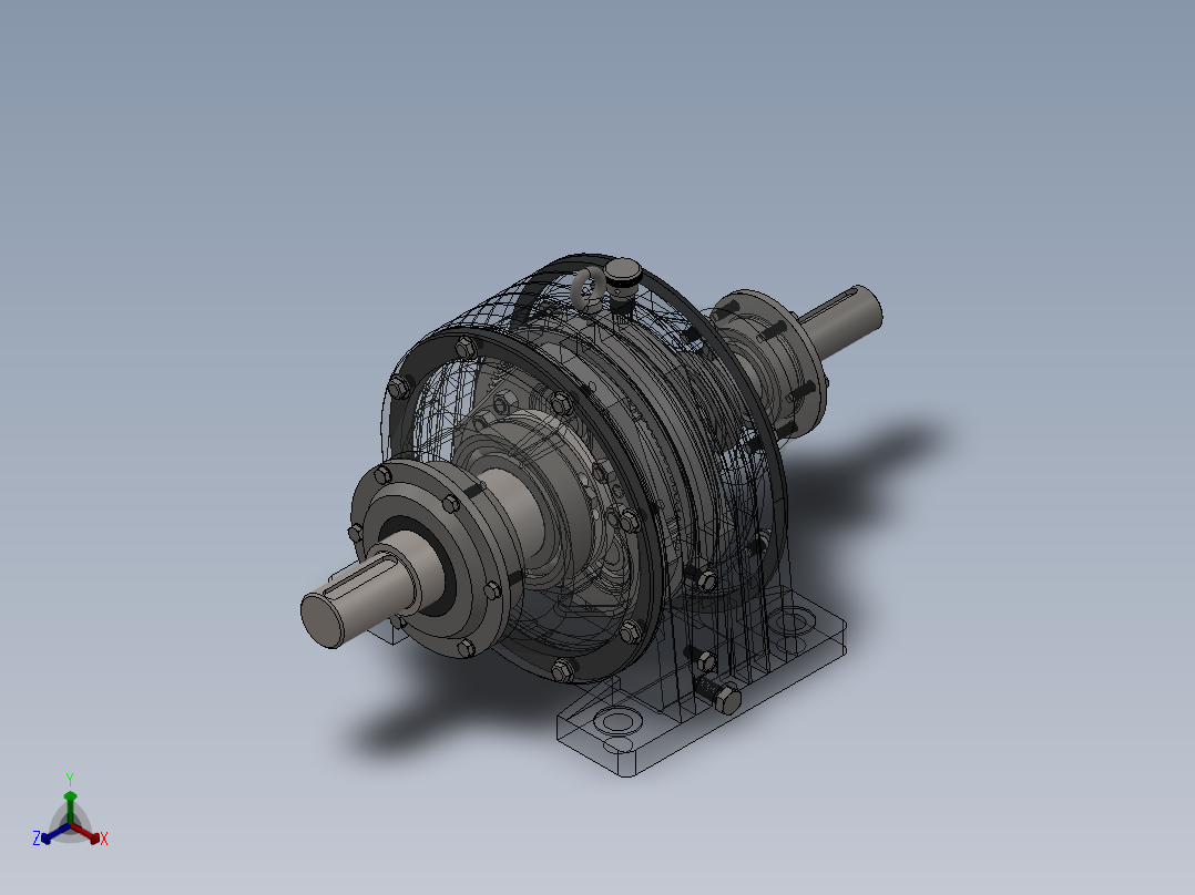 NGW型行星齿轮减速器设计（含三维SW建模及运动仿真）正等轴测图