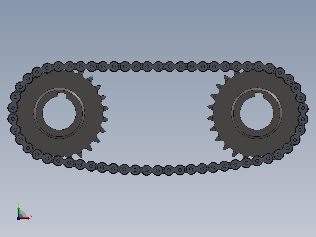链条和链轮前视图