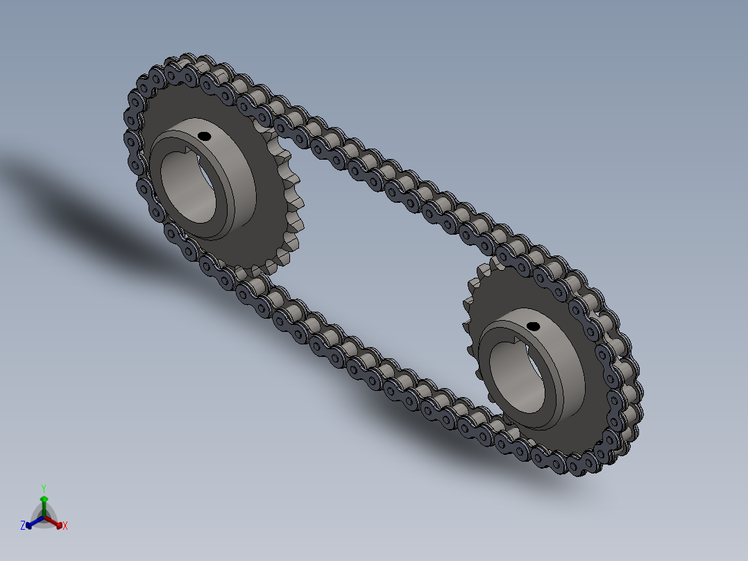 链条和链轮正等轴测图