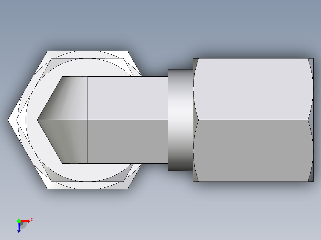 卡套式工业通用硬管接头EO_Assembled_adjustable_standpipe_elbow_EVW06SR71俯视图