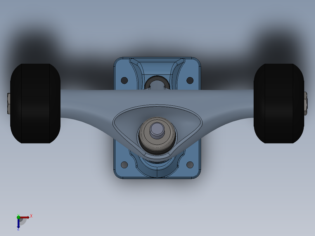 溜冰鞋轮俯视图