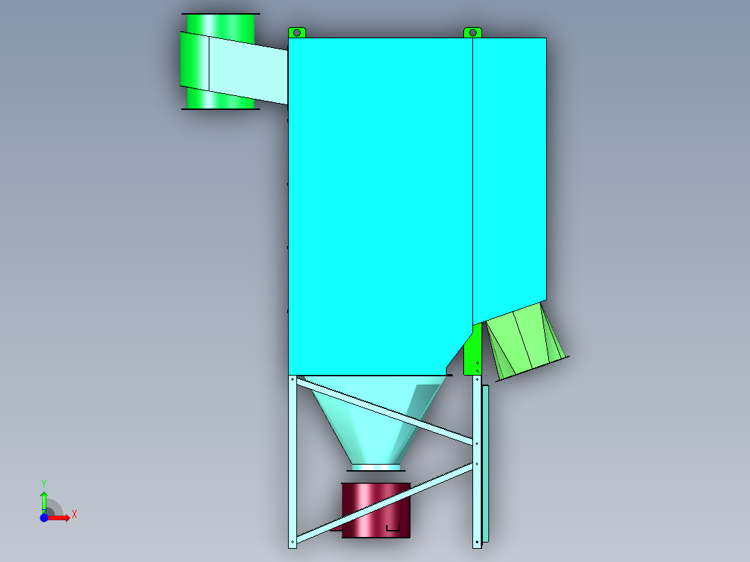 HR4-64组合式滤筒除尘器前视图