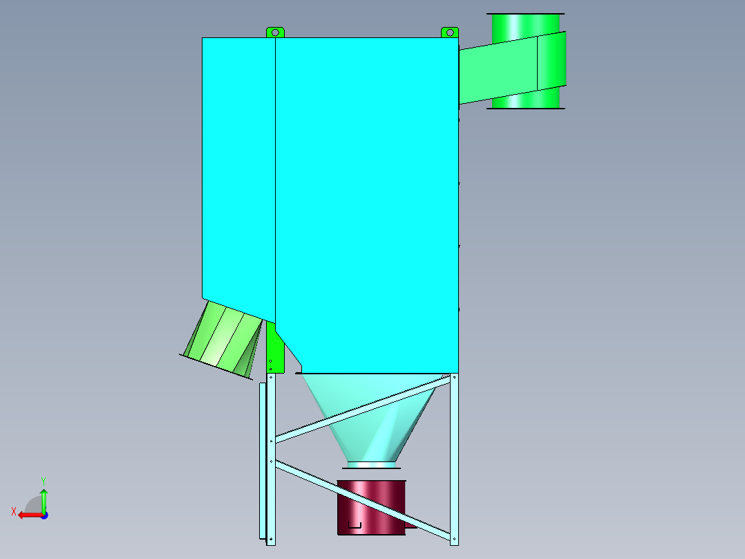 HR4-64组合式滤筒除尘器后视图