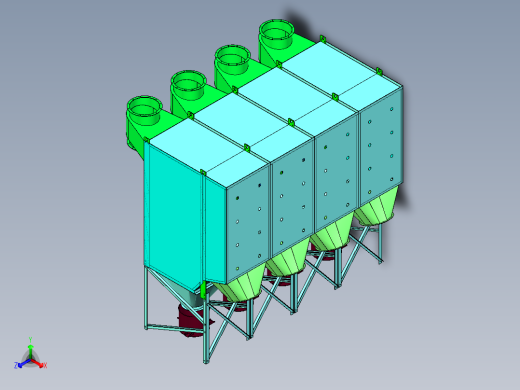 HR4-64组合式滤筒除尘器正等轴测缩略图