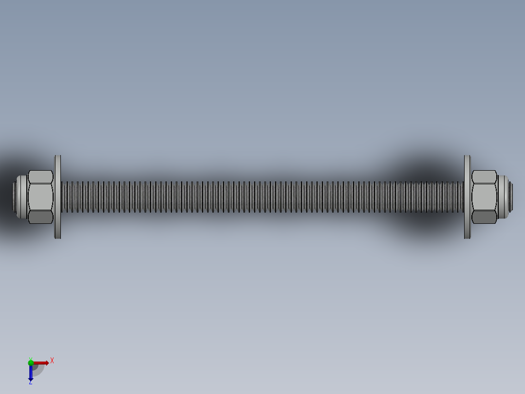 紧固件-0.3750 All-Thread俯视图