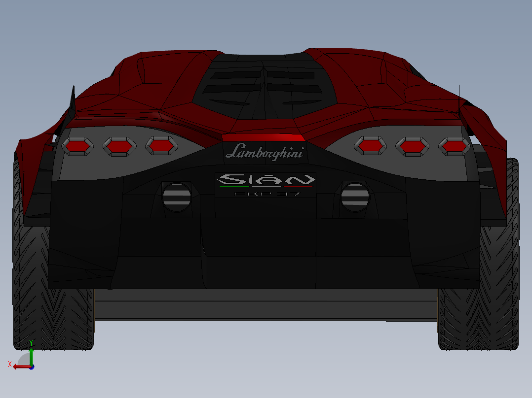 兰博基尼后视图