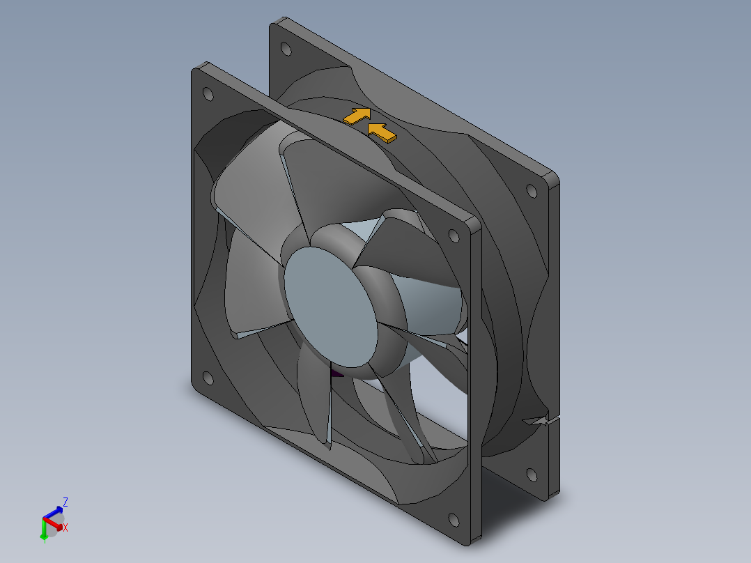 扇热风扇120mm正等轴测图