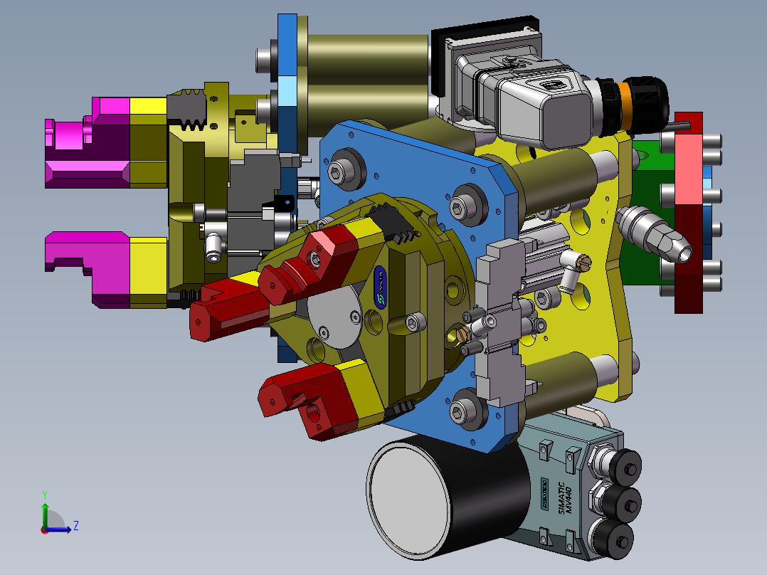 机械夹持器结构模型（需要特征识别）左视图
