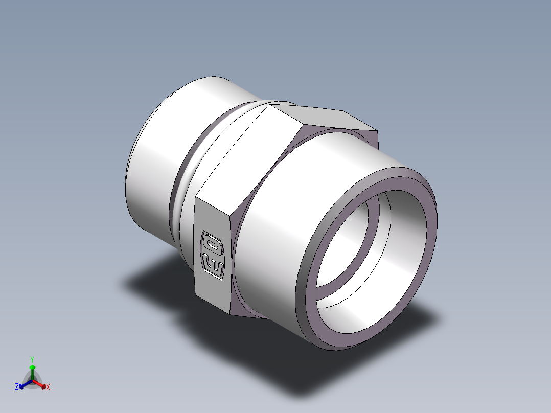 美制O圈密封接头、1CO-26-10正等轴测图