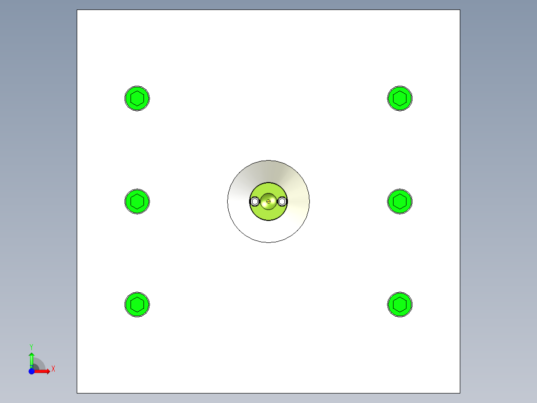 花洒喷头配件（多穴拼模）前视图