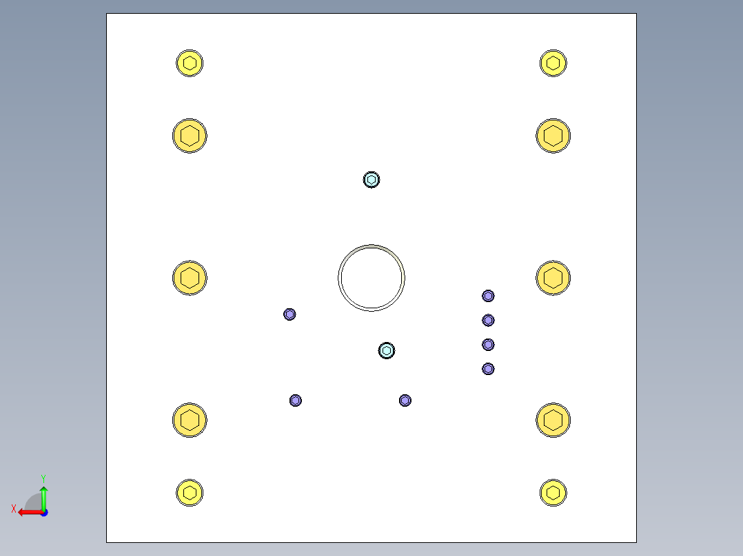 花洒喷头配件（多穴拼模）后视图