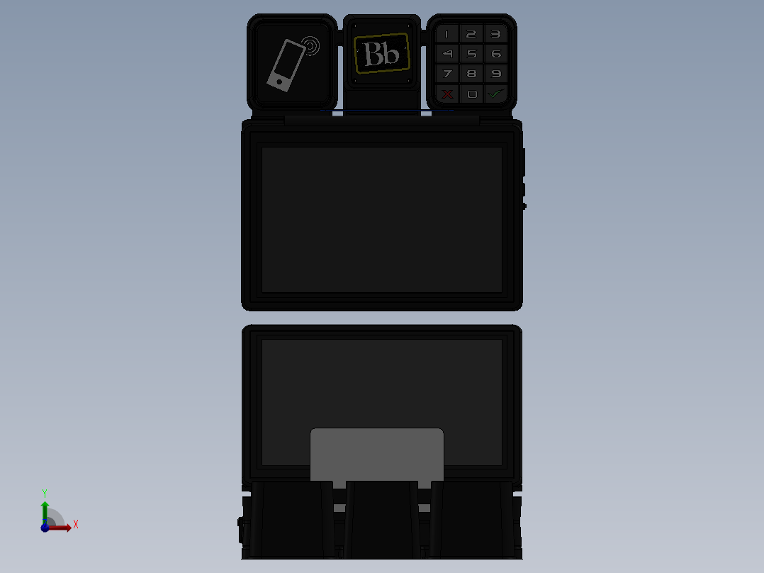控制屏、屏幕(8)前视图