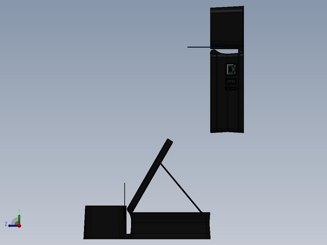 控制屏、屏幕(8)右视图