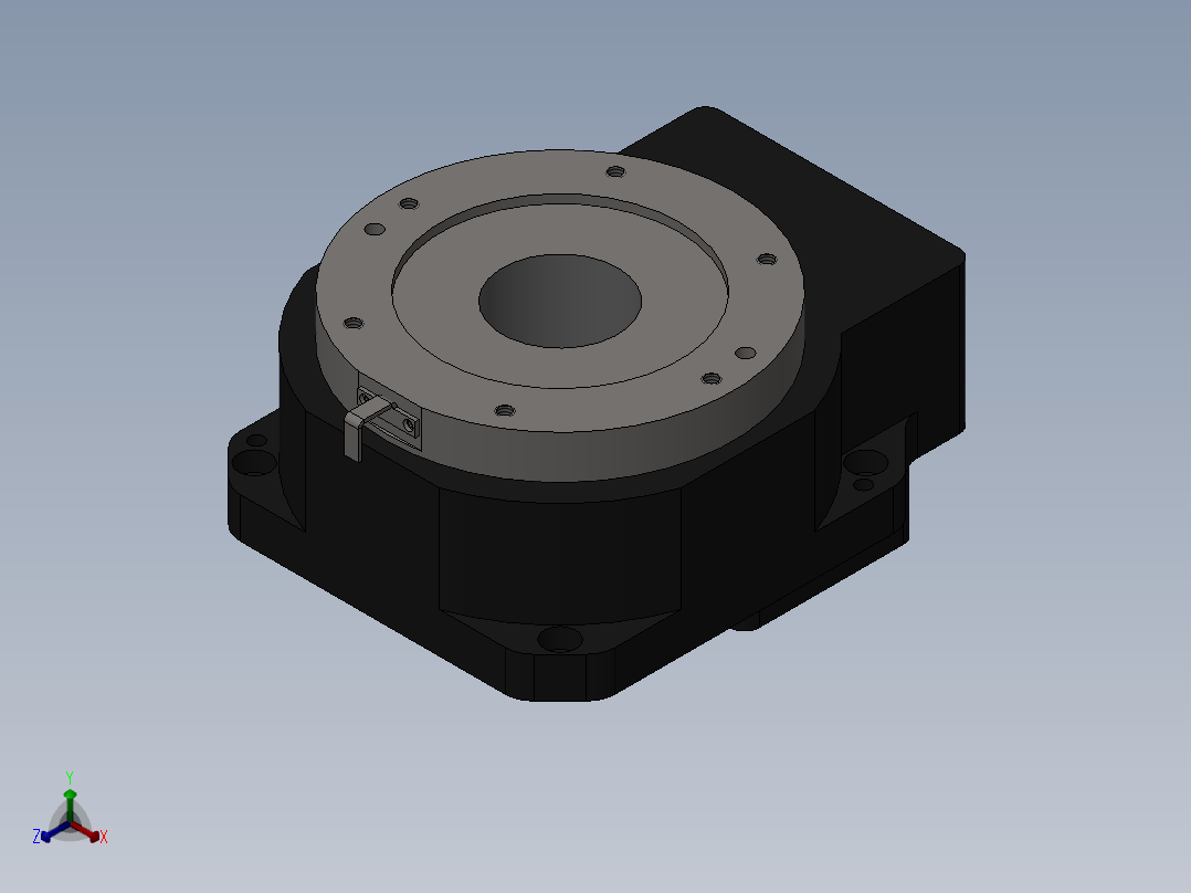MD130-10-SV中空旋转台正等轴测图