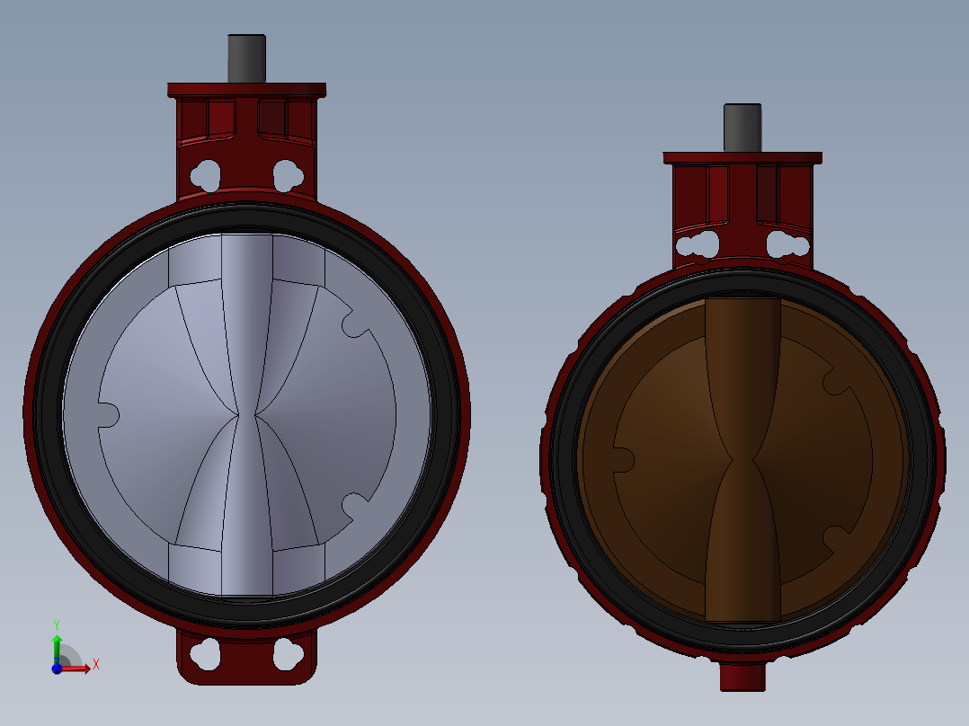 2款S30684 WAFER蝶阀模型前视图