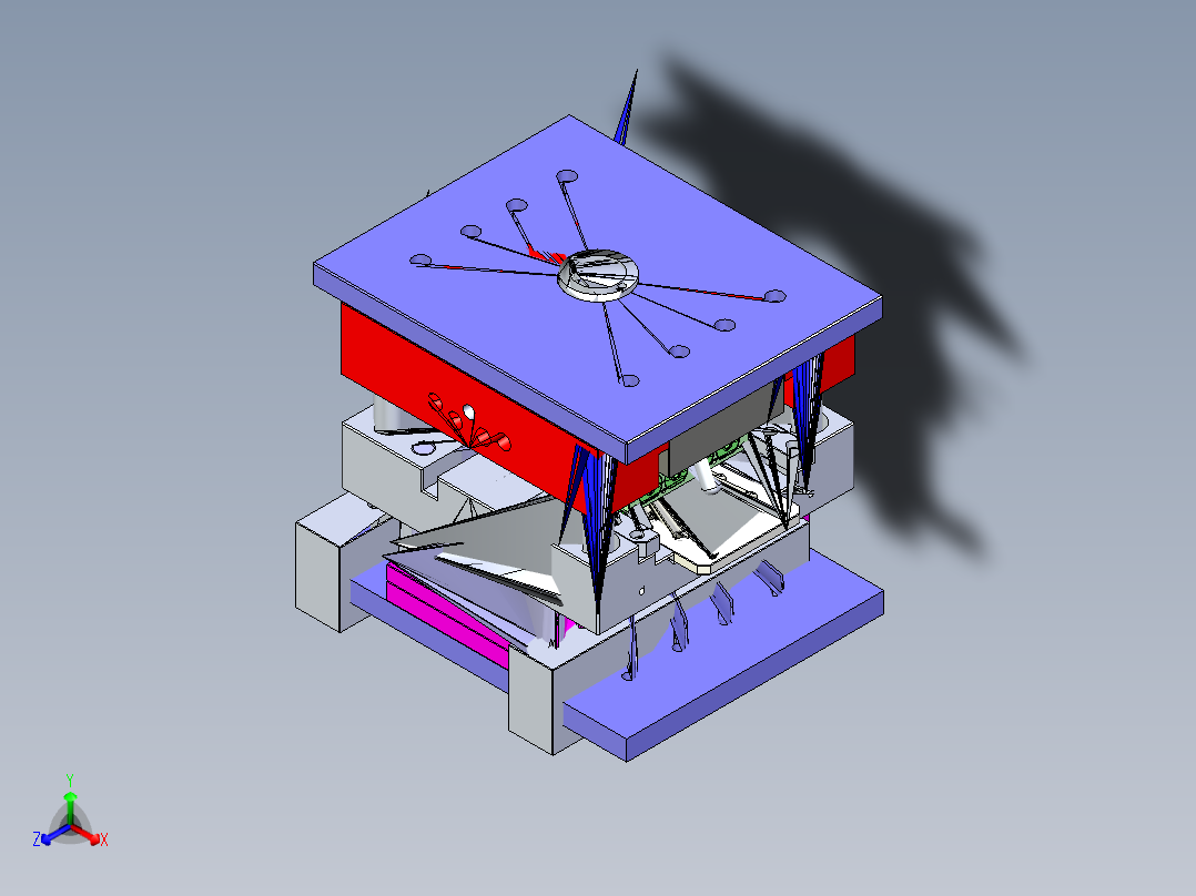 注塑模具正等轴测图
