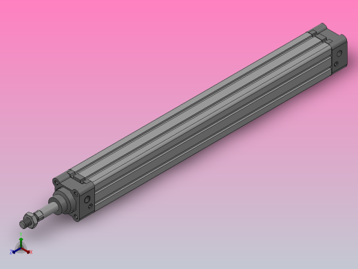 SE标准复动型气缸SE 32×350-S正等轴测缩略图
