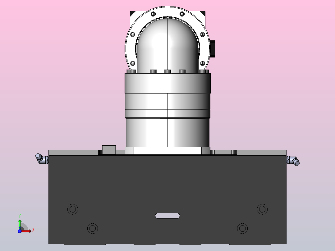 DMG220-BCR齿轮齿条模组直线滑台（电机右折）[DMG220-L20S500-DT750-A2D-BCR-P7]前视图