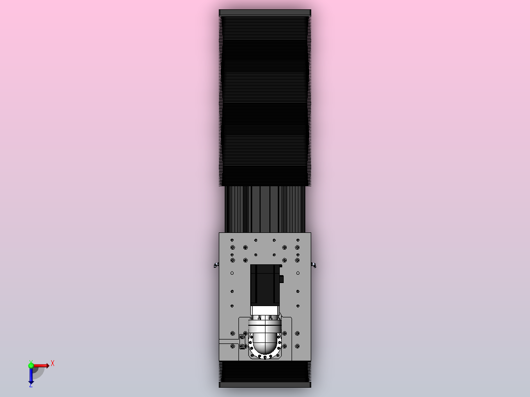 DMG220-BCR齿轮齿条模组直线滑台（电机右折）[DMG220-L20S500-DT750-A2D-BCR-P7]俯视图